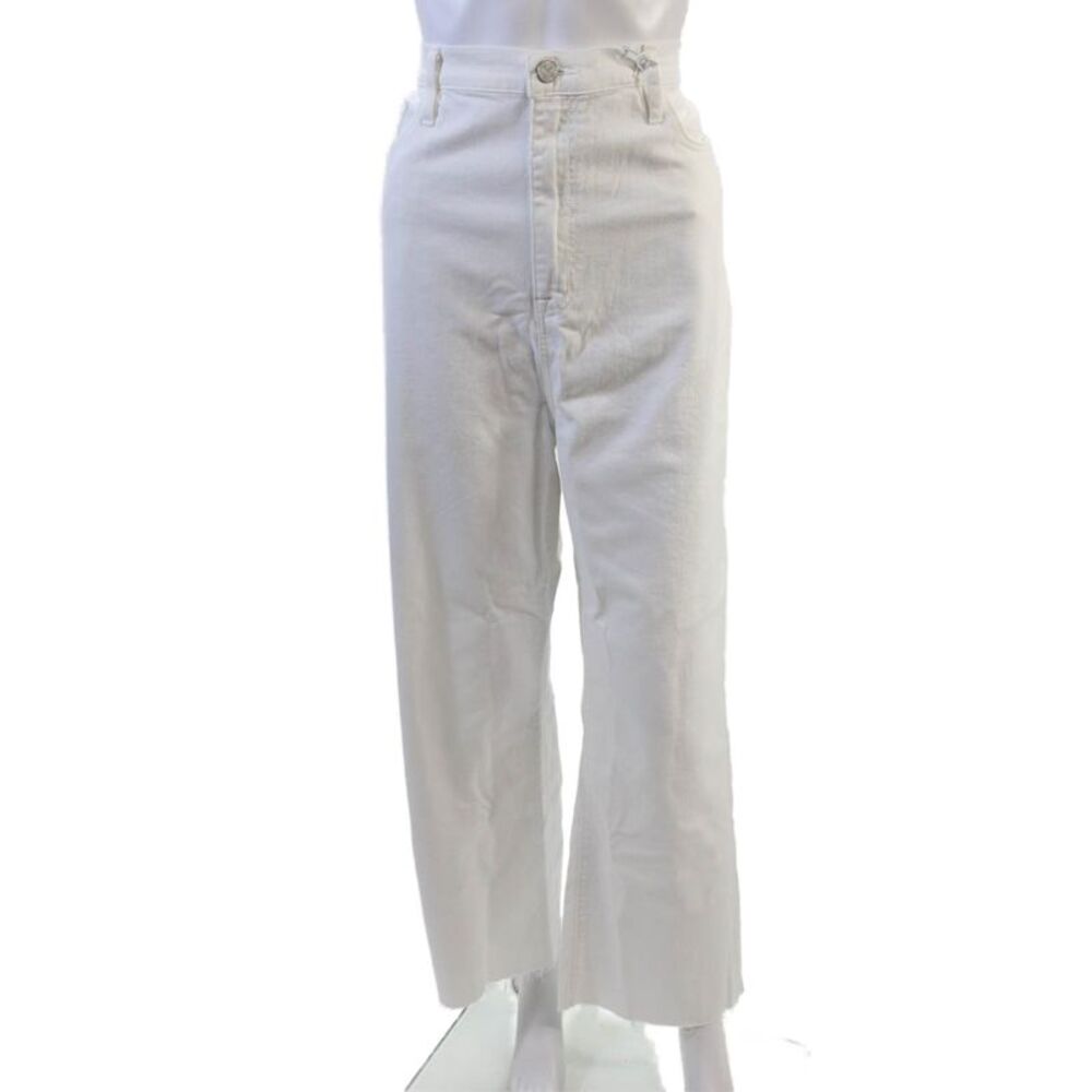 FRAME Womens Le Jane Crop Raw After Jeans - Blanc Size 34